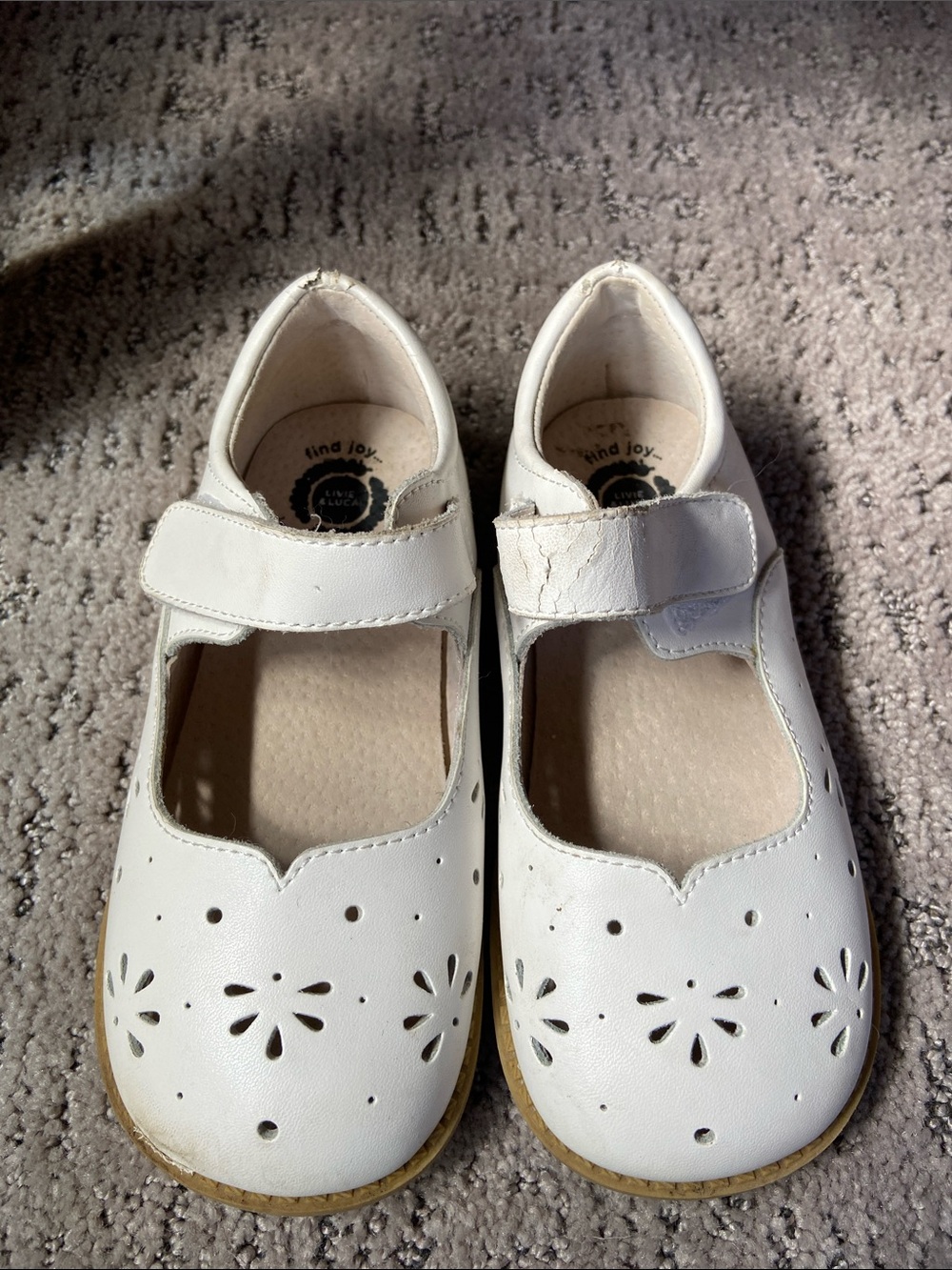 Livie & Luca "Astrid" White Perforated Mary Janes Size 12